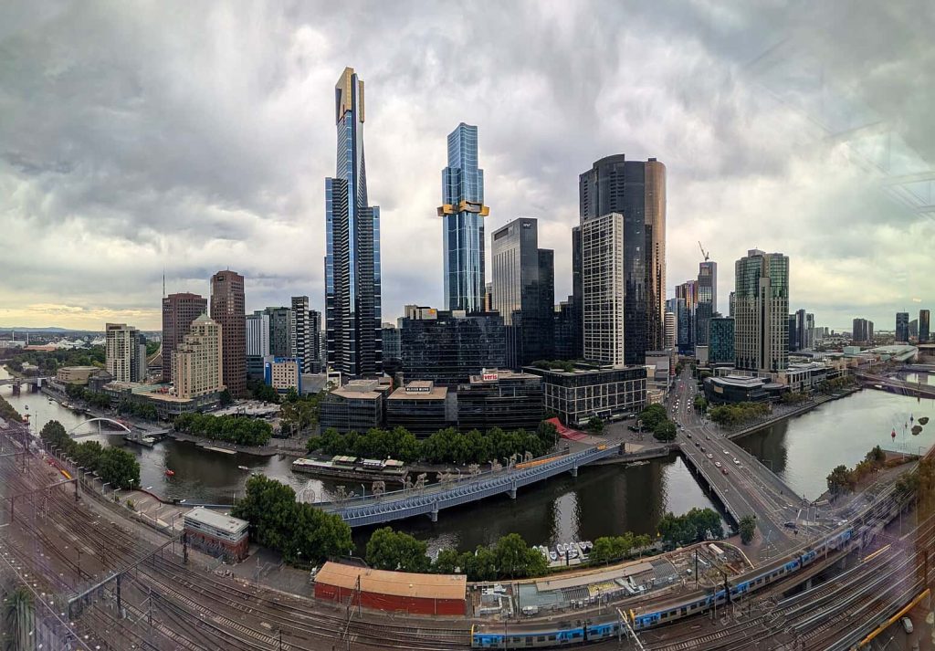 Panoramic view of Southbank and the Yarra River