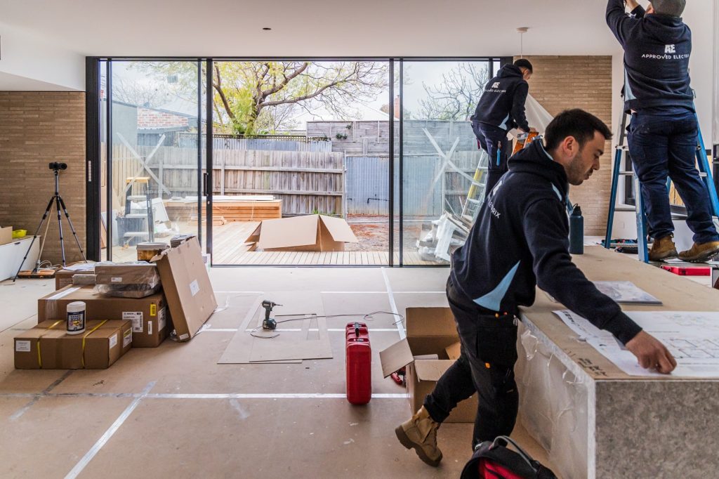 Electricians are working