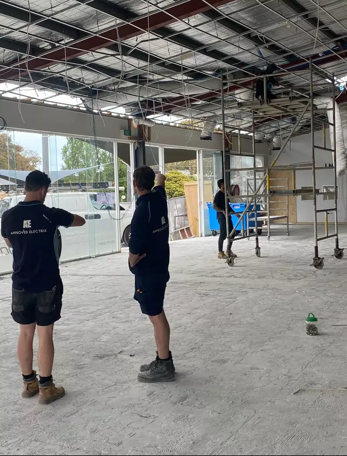 Approved Electrix commercial electricians carrying out wiring installation at a Melbourne commercial site