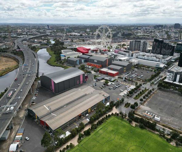 Aerial perspective of the Docklands - Melbourne Flyer the District and Docklands film studio