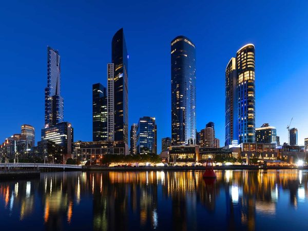 Southbank skyline at night time
