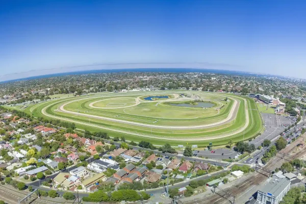 Aerial view of Caulfield Racecourse