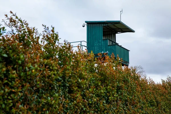 Green observation tower at Caulfield Racecourse